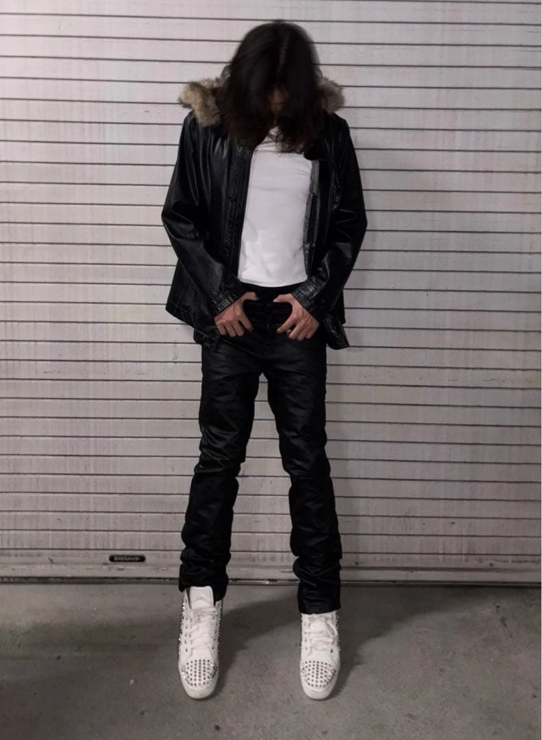 パンツ goar.archive STRAPPED STRAIGHT OILPANTS