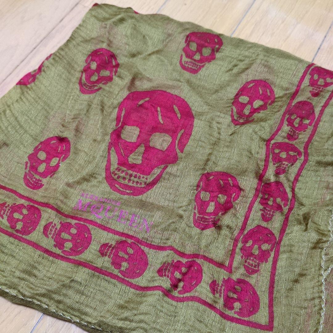 Alexander McQueen Skull Scarf 金×赤