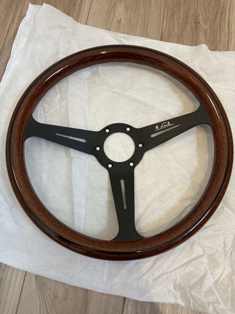 ウッドステアリング 360mm ブラック 新品未使用