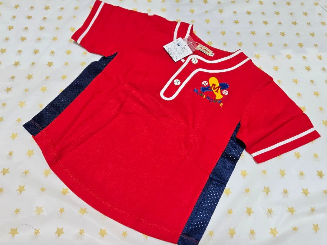 MIKIHOUSE 赤 クマ刺繍 Tシャツ120