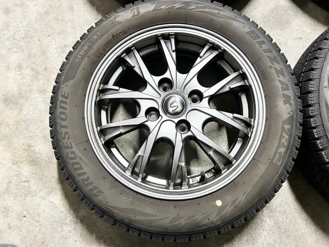 8分山！ブリヂストン　スタッドレスタイヤ155/65R14 軽自動車用4本セット