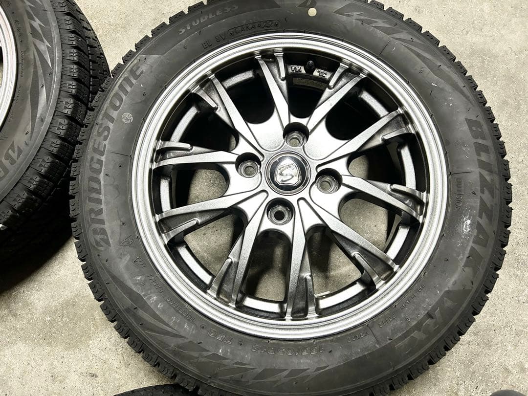 8分山！ブリヂストン　スタッドレスタイヤ155/65R14 軽自動車用4本セット