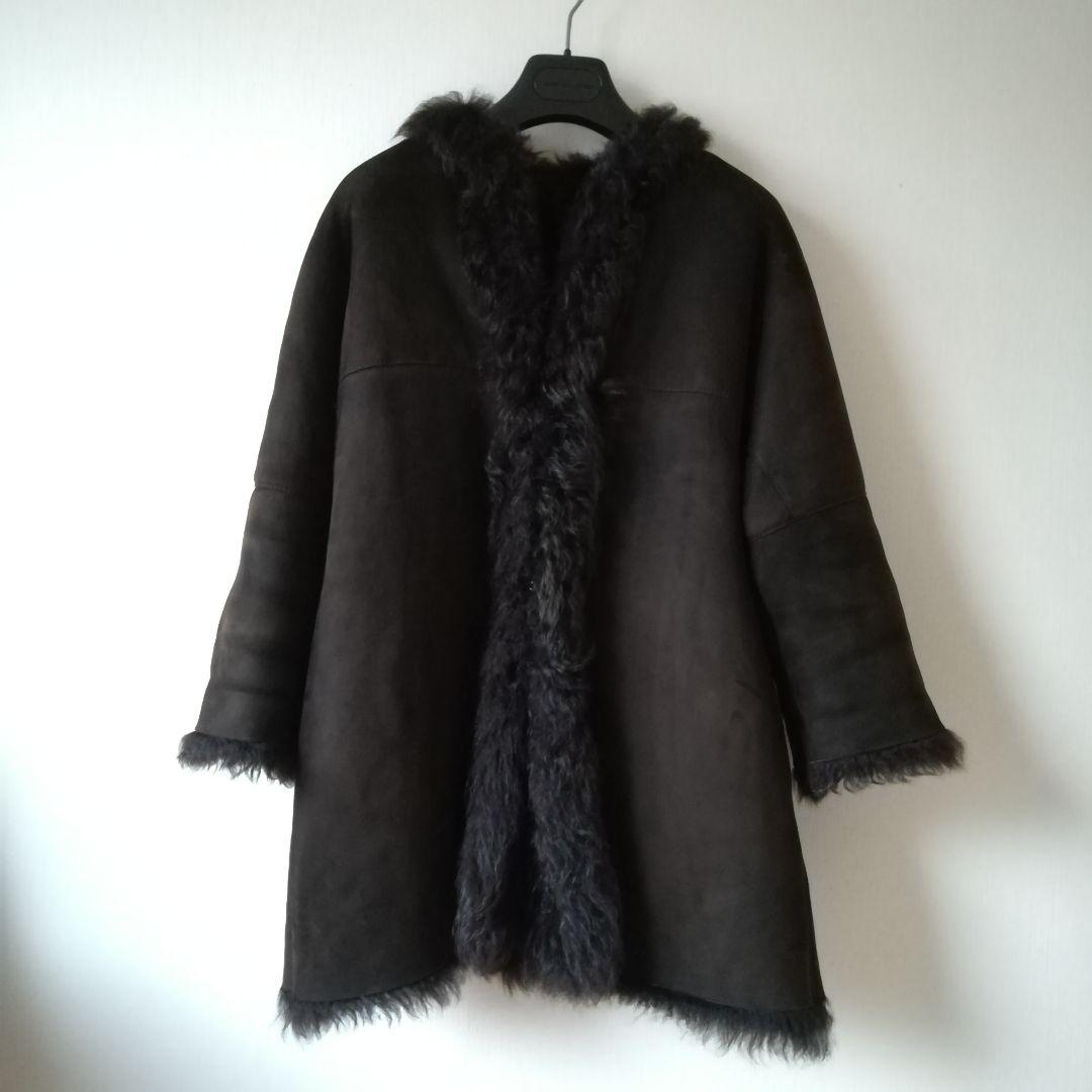 チンクアンタ　ムートンコート　ムートンジャケット　ファーコート　本革　ブラウン