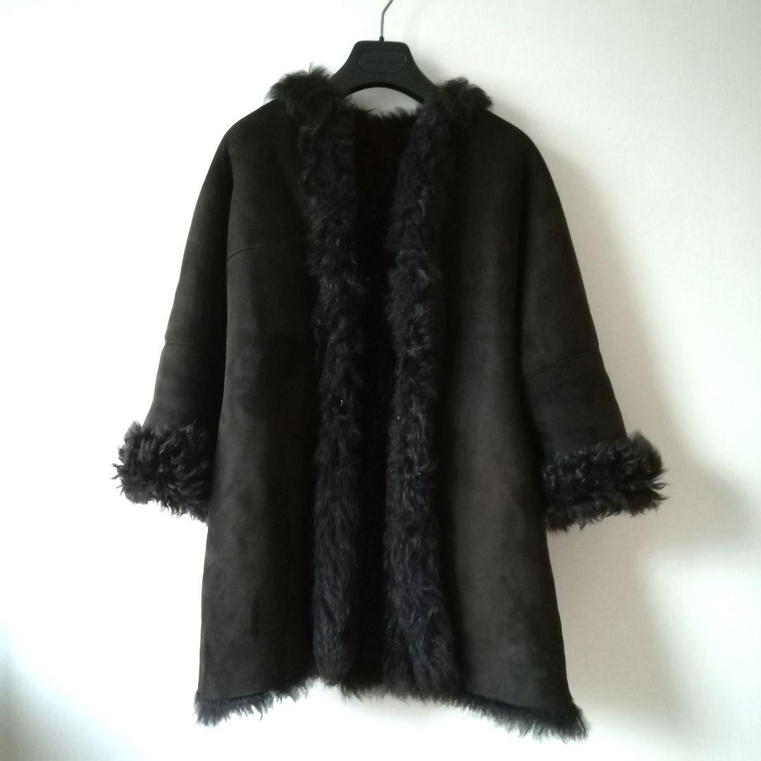 チンクアンタ　ムートンコート　ムートンジャケット　ファーコート　本革　ブラウン