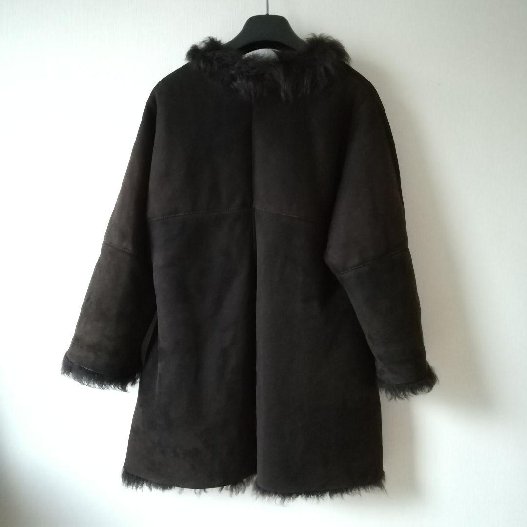 チンクアンタ　ムートンコート　ムートンジャケット　ファーコート　本革　ブラウン