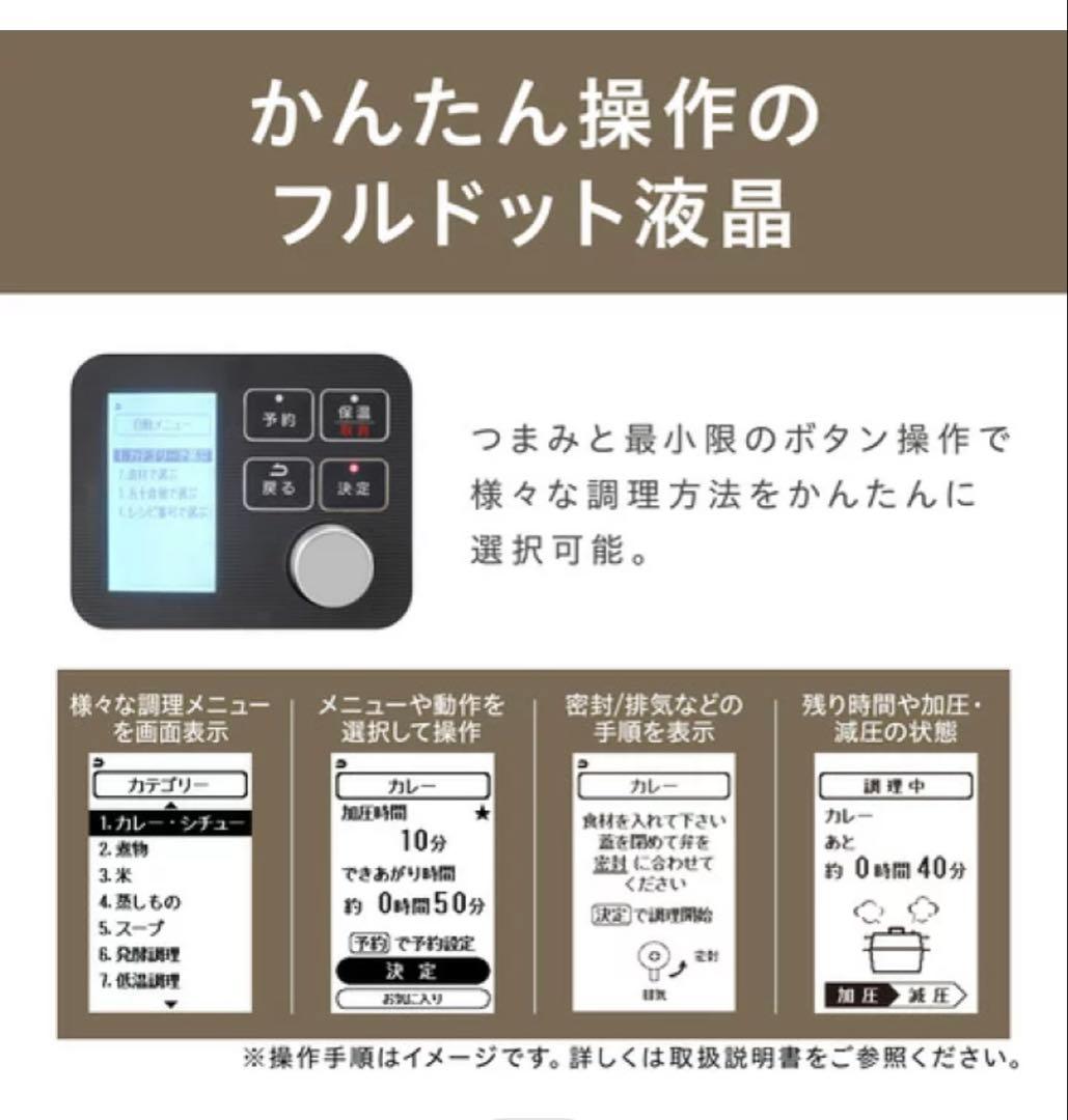 【新品未使用】IRIS OHYAMA電気圧力鍋 KPC-MA2 ブラック2.2L