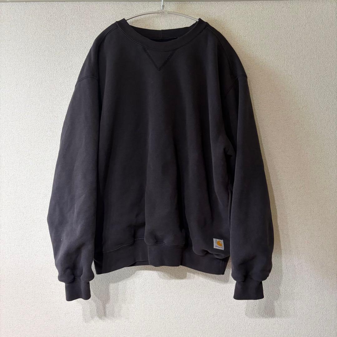 90s Carhartt スウェット　ブラック　裏地サーマル　J154