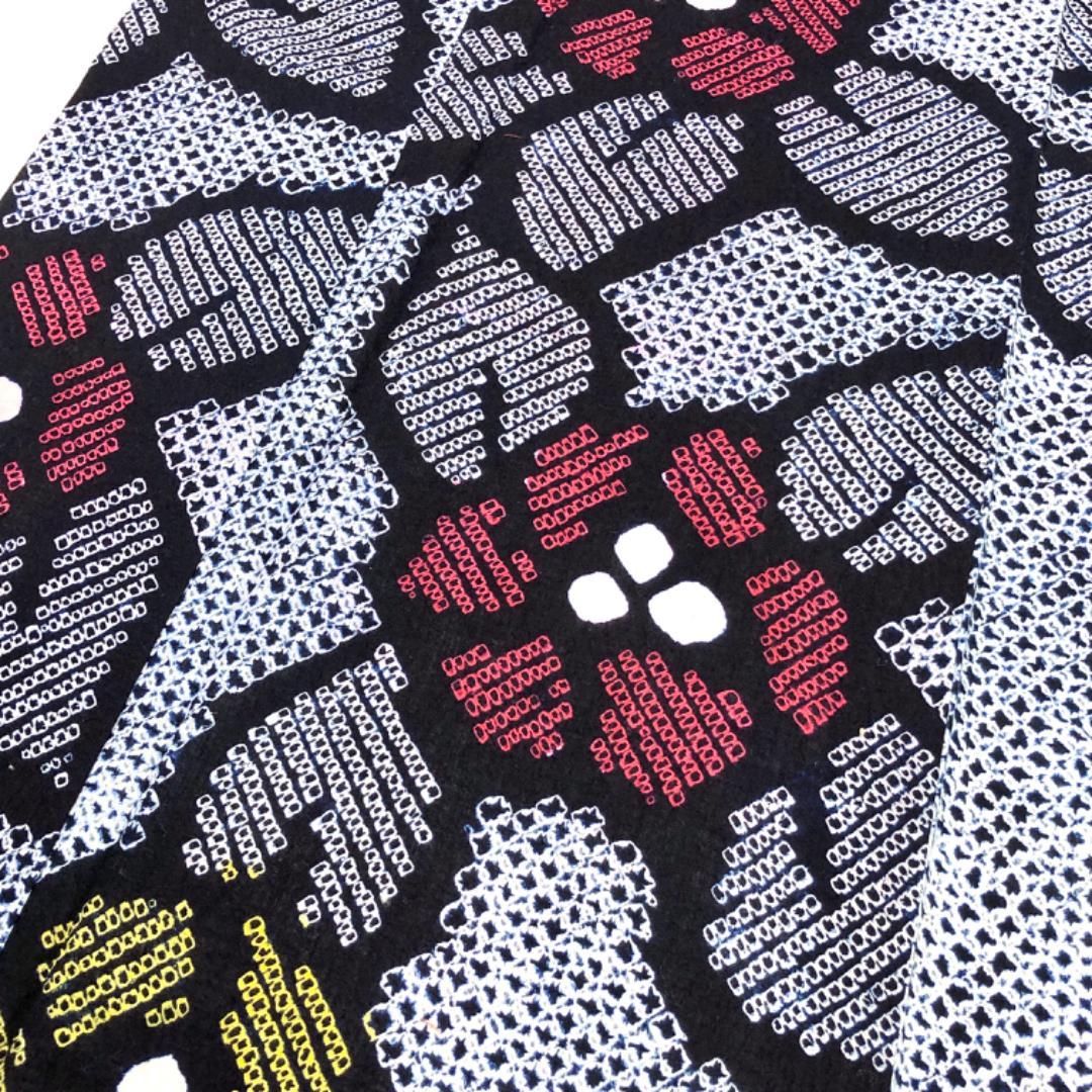 ☆ 夏着物 浴衣 有松鳴海本絞り 花柄模様 濃紺色 K-5090