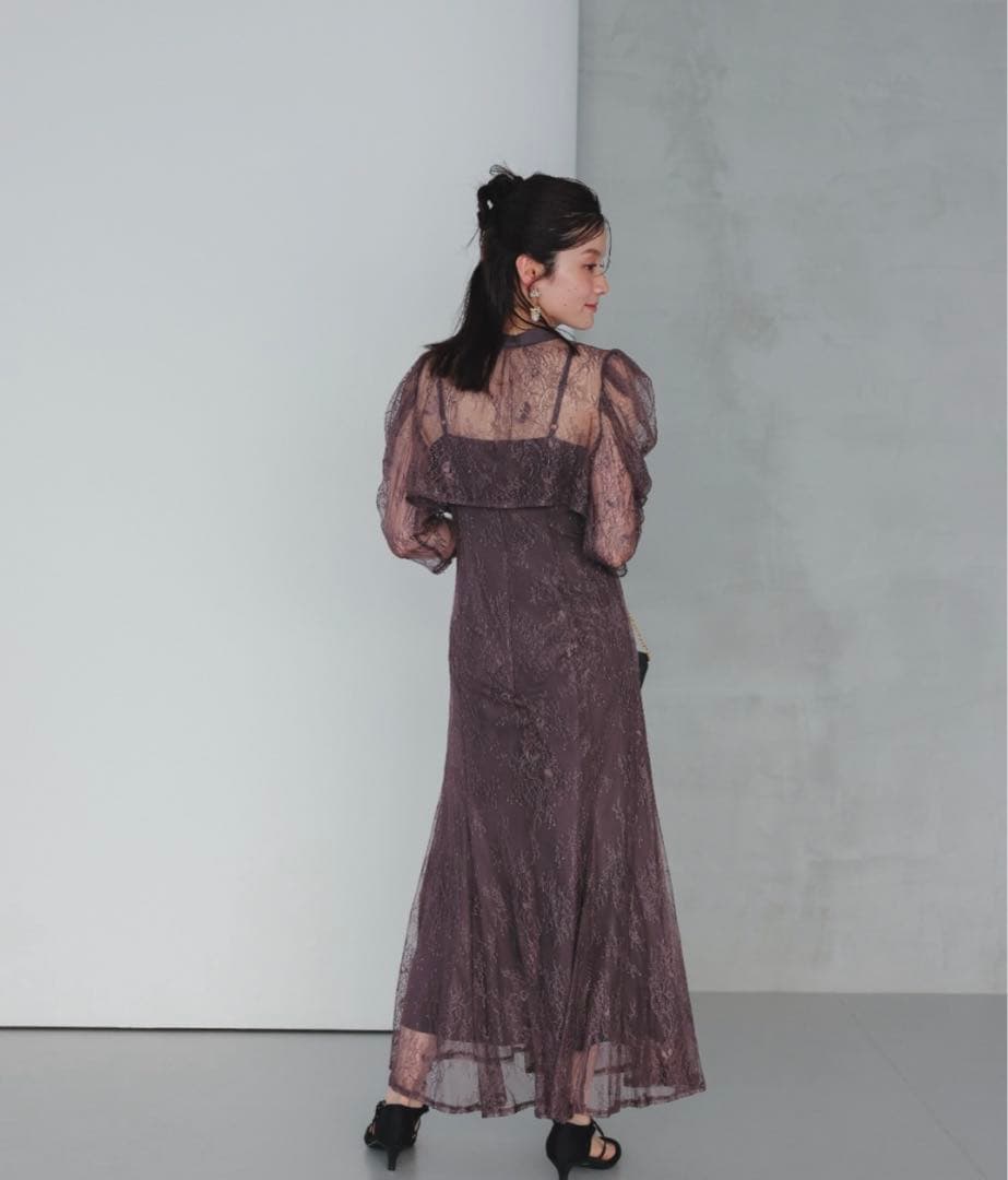 Dorry Doll ボレロレイヤーレースドレス　チャコールグレー　結婚式