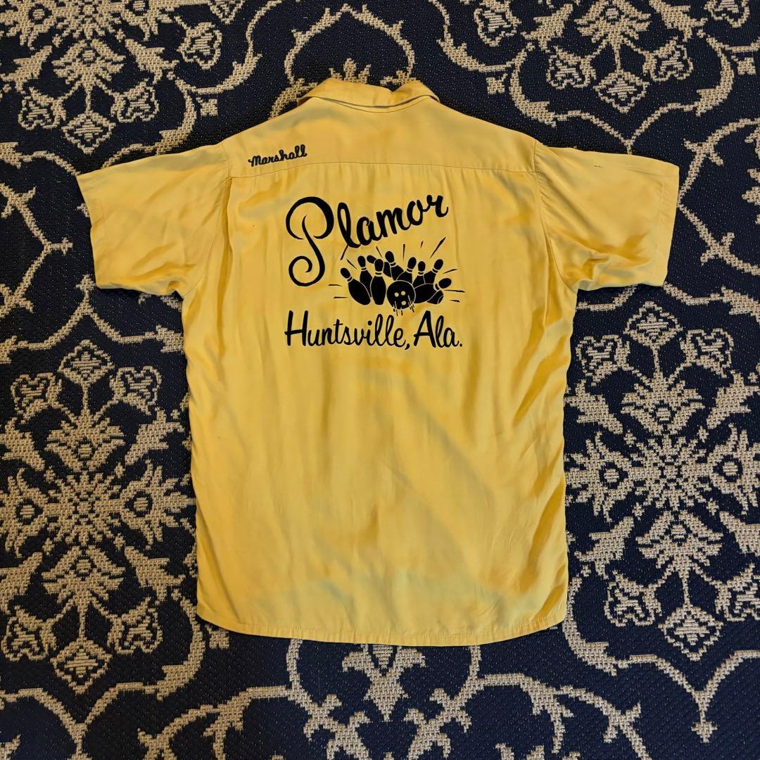 【vintage】60s ボーリング レーヨン シャツ Hilton フロッキー