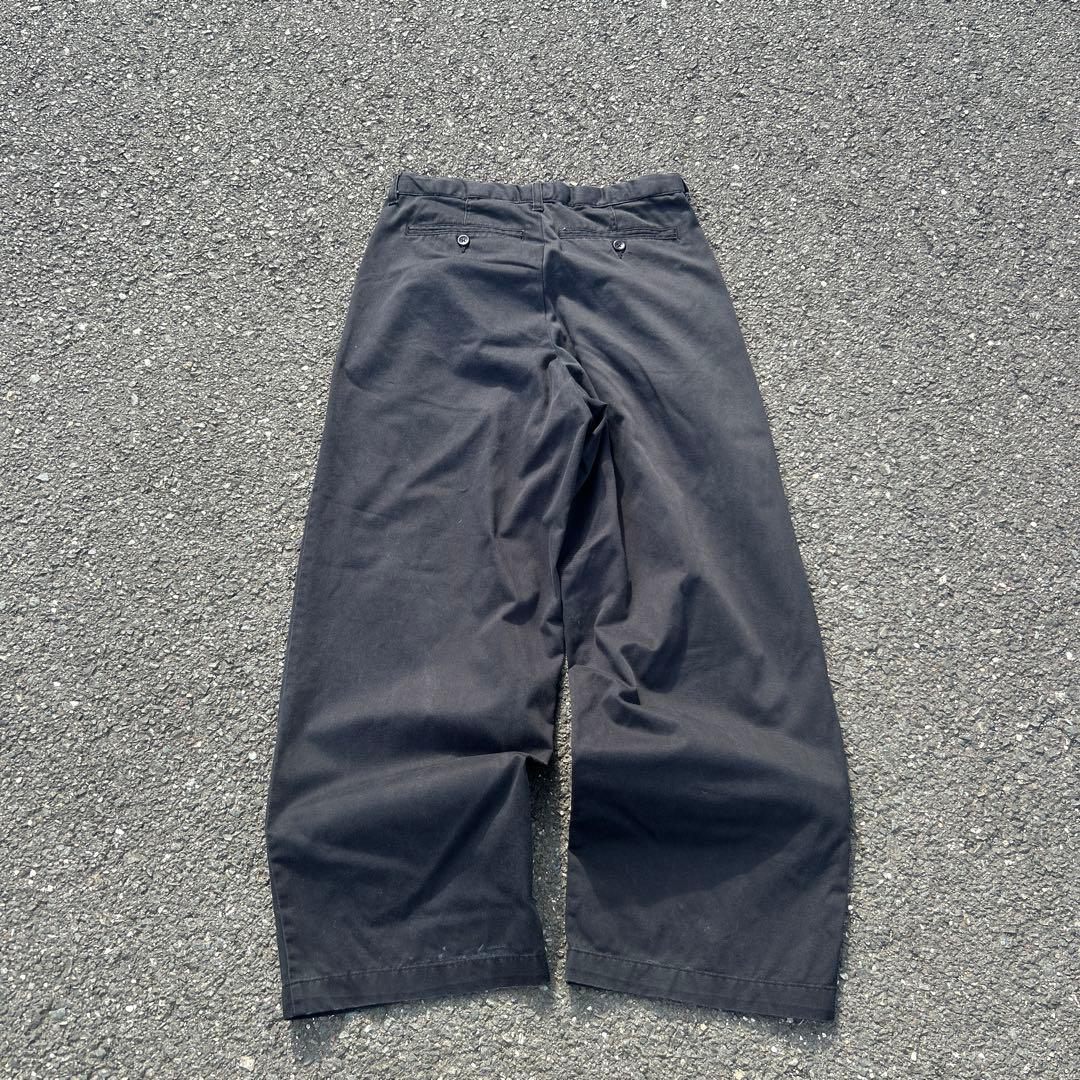 超極太 裾幅26cm ツータックチ Lee チノパン ブラック 30×28