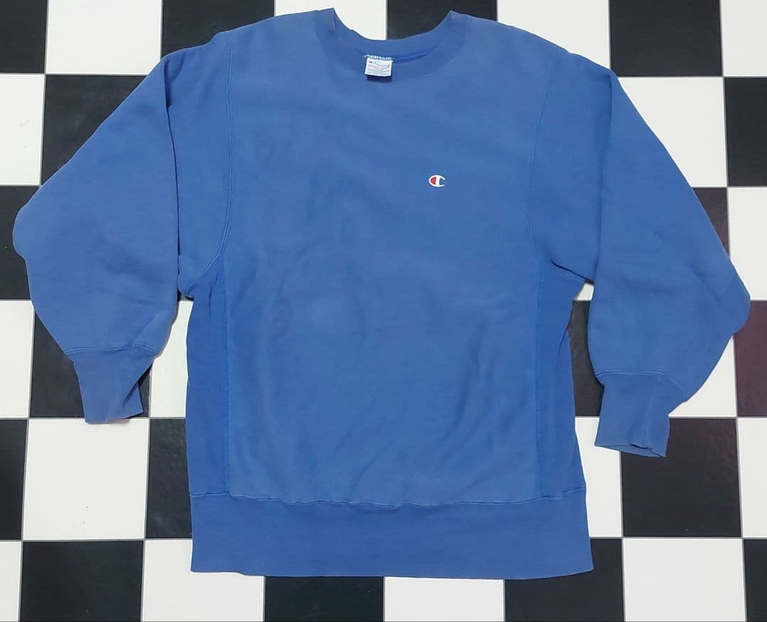 90s msa製 champion リバースウィーブ　青