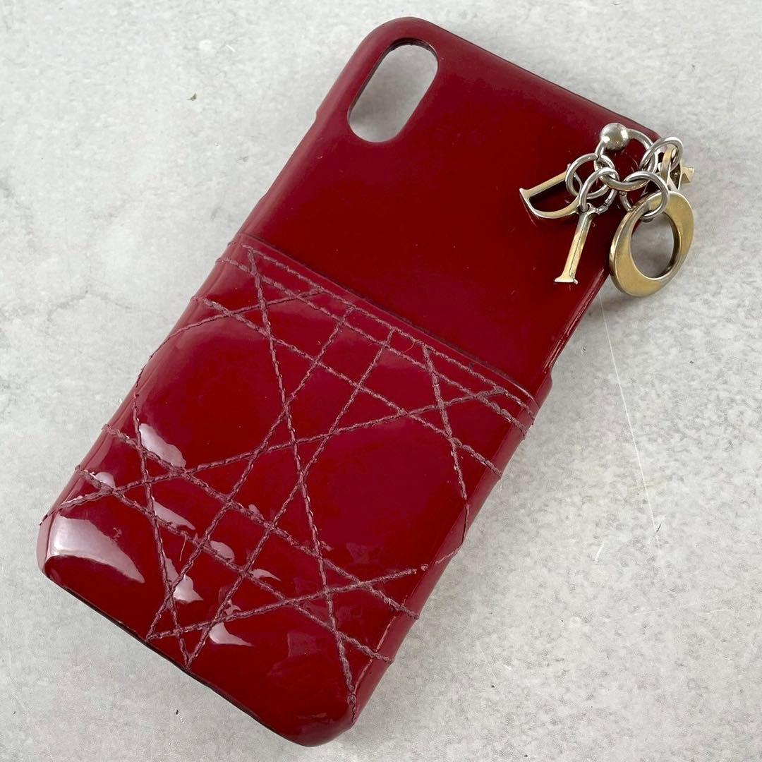 ディオール Lady Dior iPhoneX/Xsケース スマホケース レッド