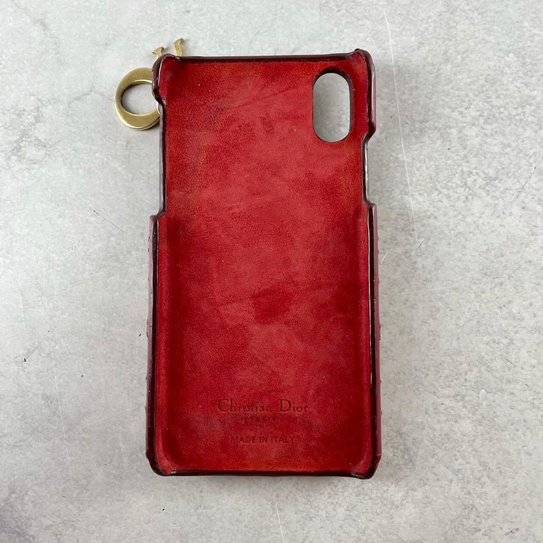 ディオール Lady Dior iPhoneX/Xsケース スマホケース レッド