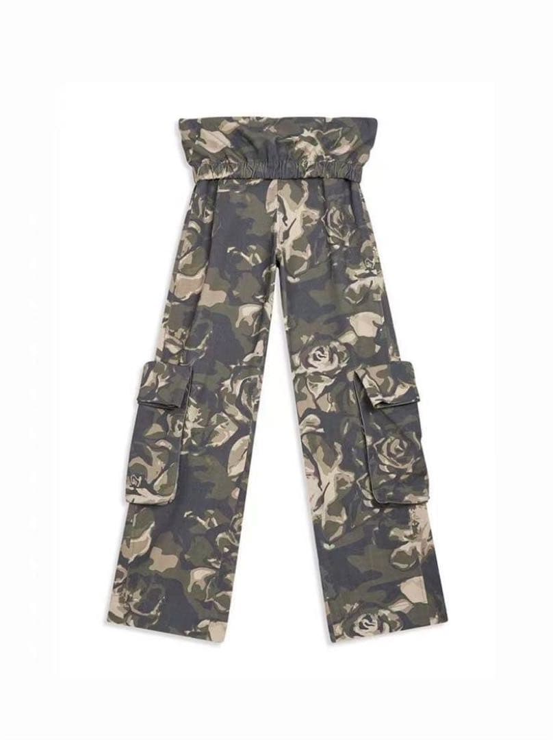 Open yy カモフラージュ柄 ワイドカーゴパンツ