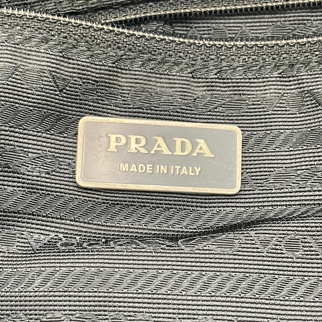 良品 PRADA ショルダーバッグ ナイロン ブラック 三角ロゴ
