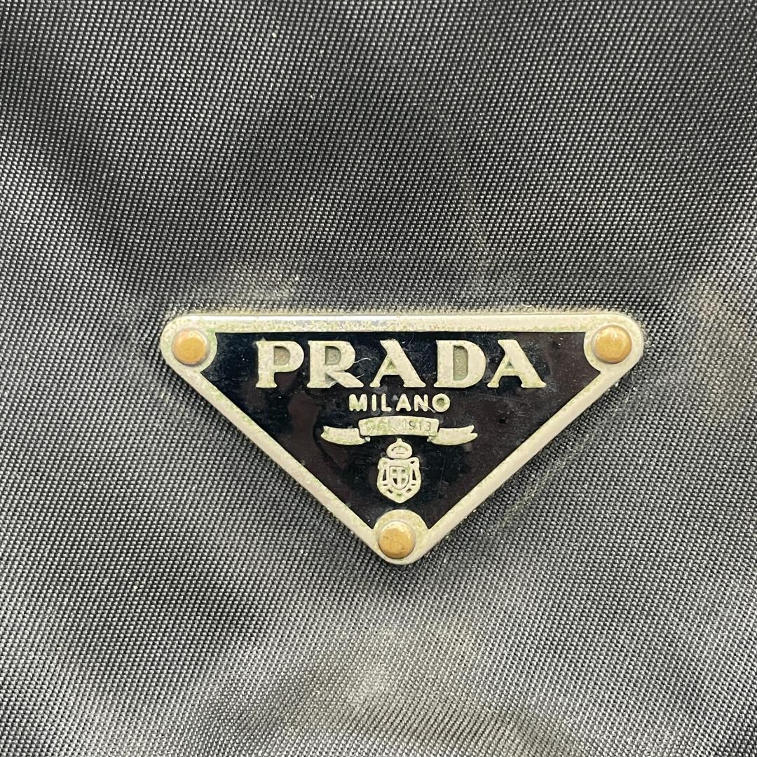 良品 PRADA ショルダーバッグ ナイロン ブラック 三角ロゴ