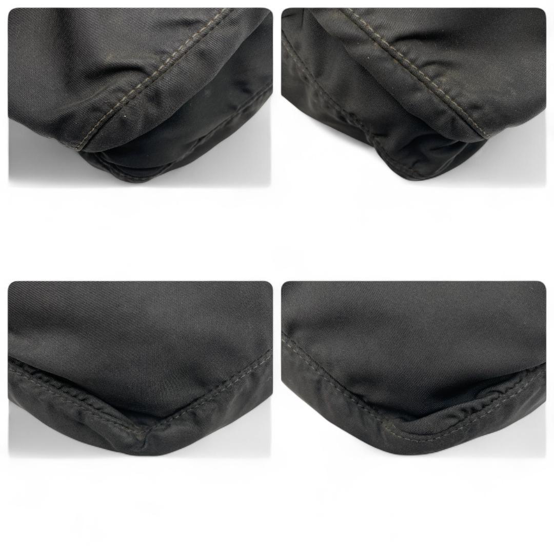 良品 PRADA ショルダーバッグ ナイロン ブラック 三角ロゴ