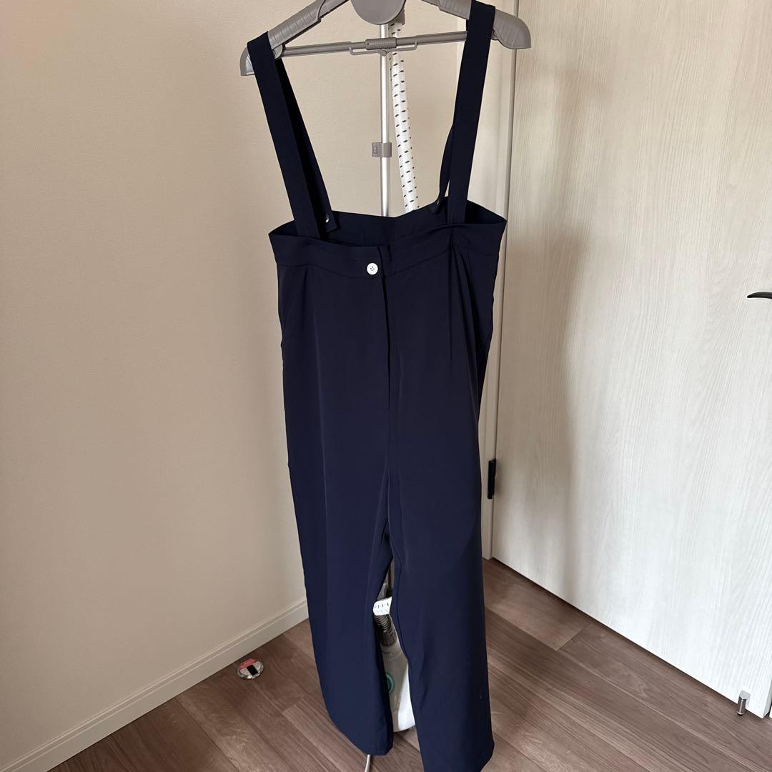 新品未使用　アンミヌ　unminou サスペンダーワイドパンツ ネイビー
