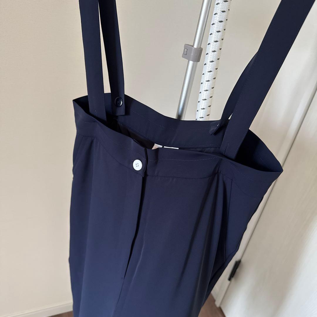 新品未使用　アンミヌ　unminou サスペンダーワイドパンツ ネイビー