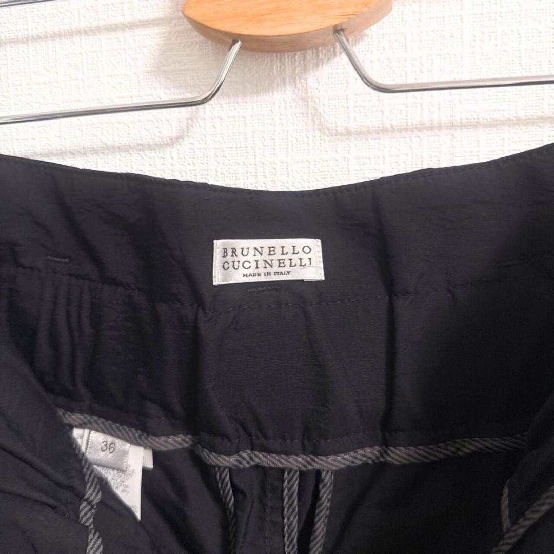 ブルネロクチネリ 近年 コットン混ウエストリボン付きタックパンツ