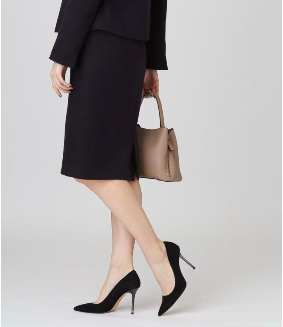 クードシャンス スーツセットアップネイビー ジャケット36 スカート38 日本製