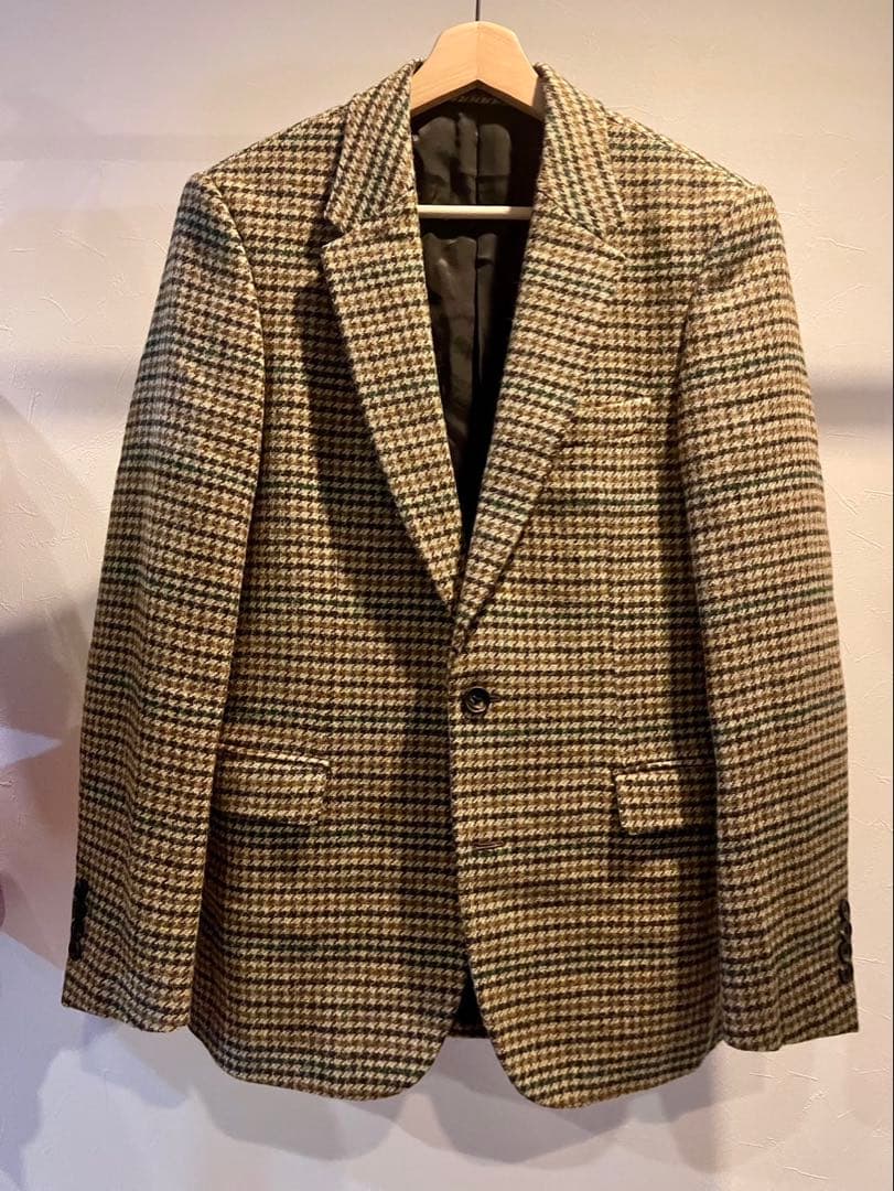 PSポールスミスMOON製ツイード　テーラード　ガンクラブチェックジャケット　L