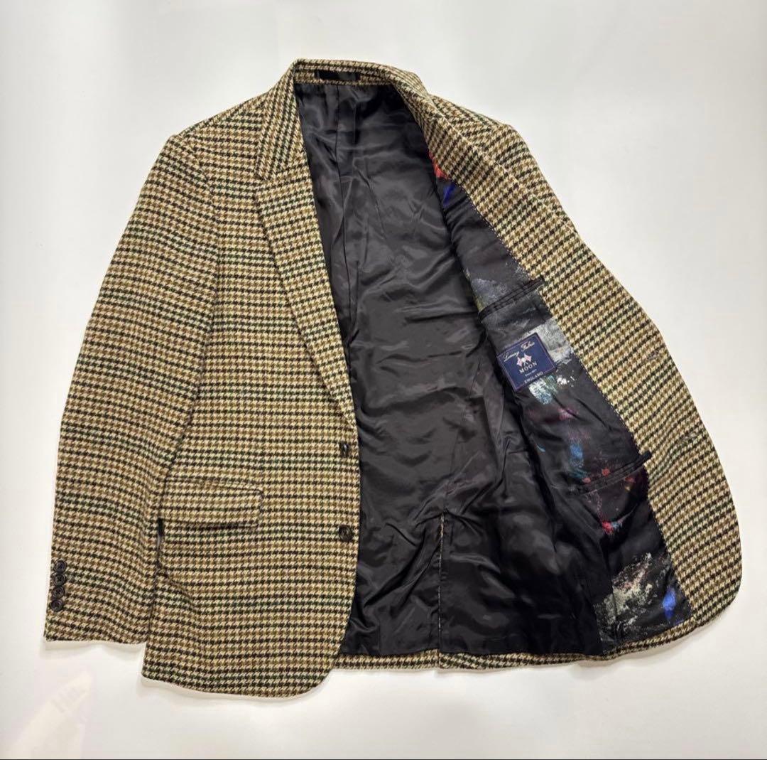 PSポールスミスMOON製ツイード　テーラード　ガンクラブチェックジャケット　L