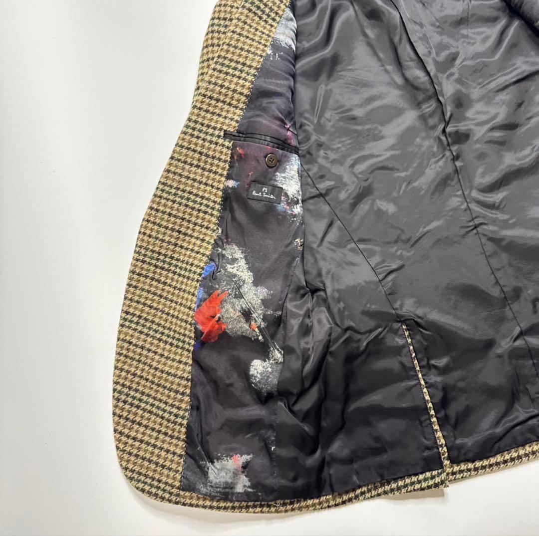 PSポールスミスMOON製ツイード　テーラード　ガンクラブチェックジャケット　L