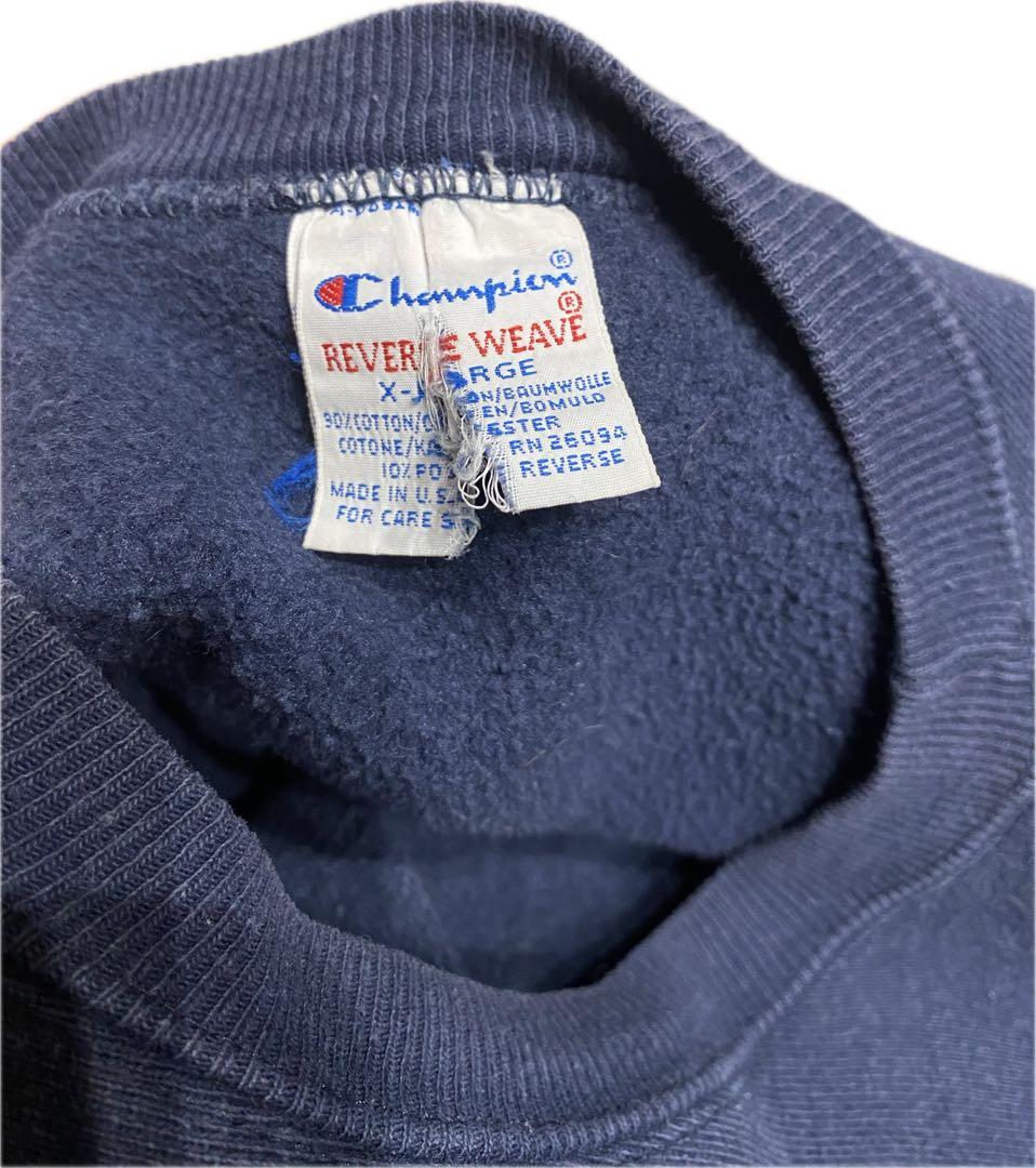 90sチャンピオンOHIO STATEリバースウィーブUSA製ネイビー紺XL