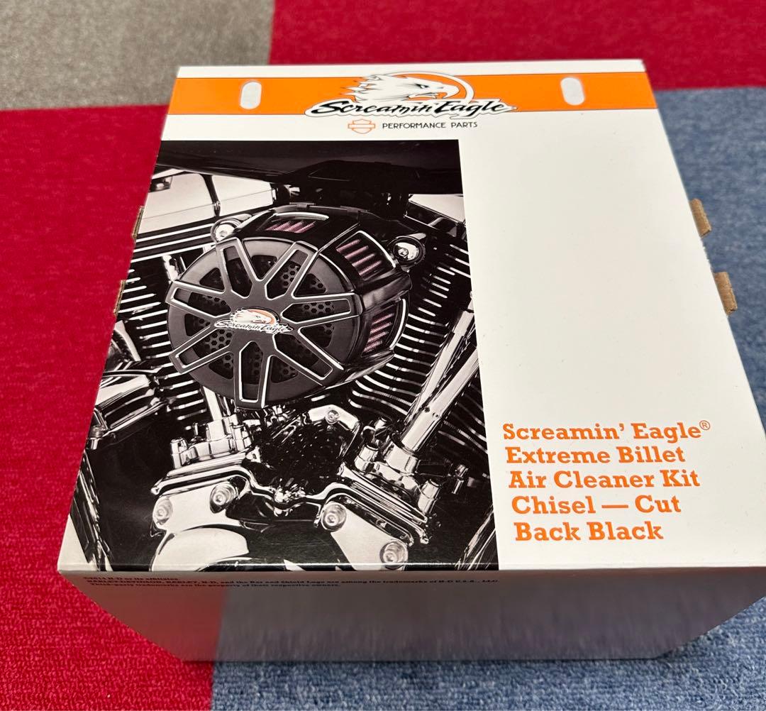 純正　SE エクストリームビレット　エアクリーナー　チゼル　ブラック　ハーレー