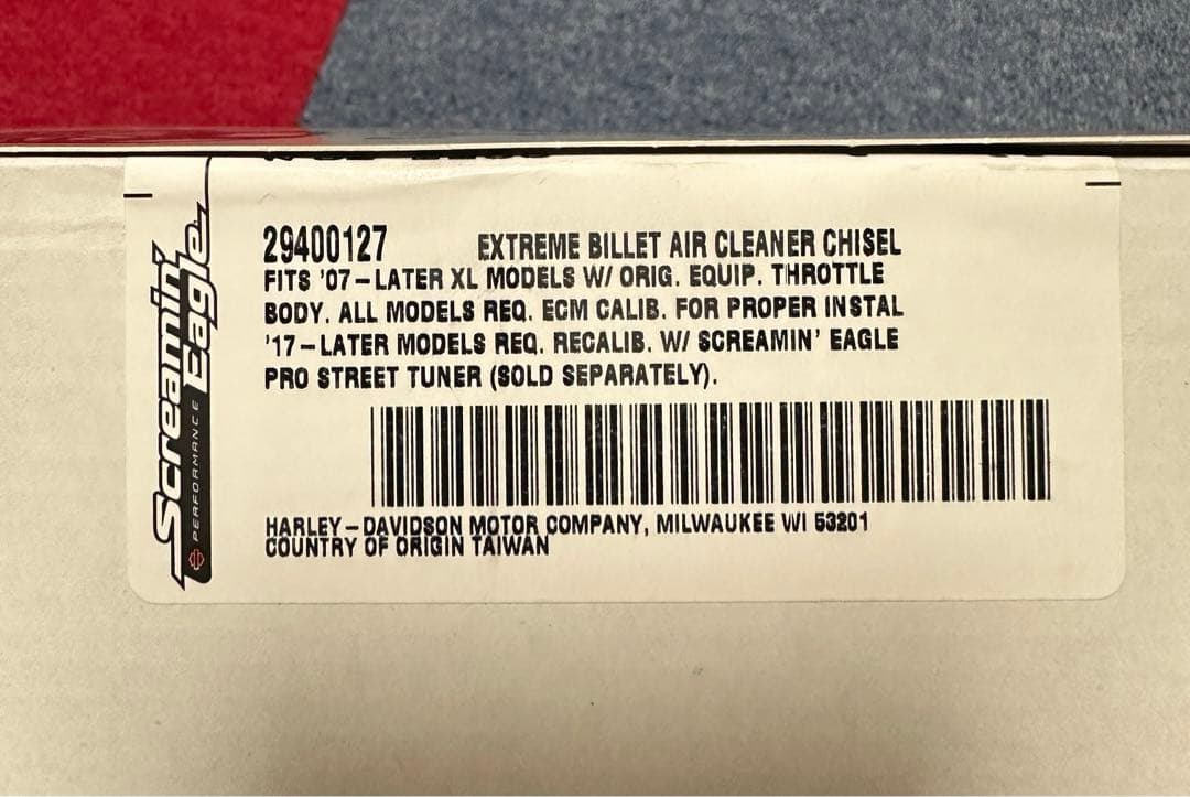純正　SE エクストリームビレット　エアクリーナー　チゼル　ブラック　ハーレー