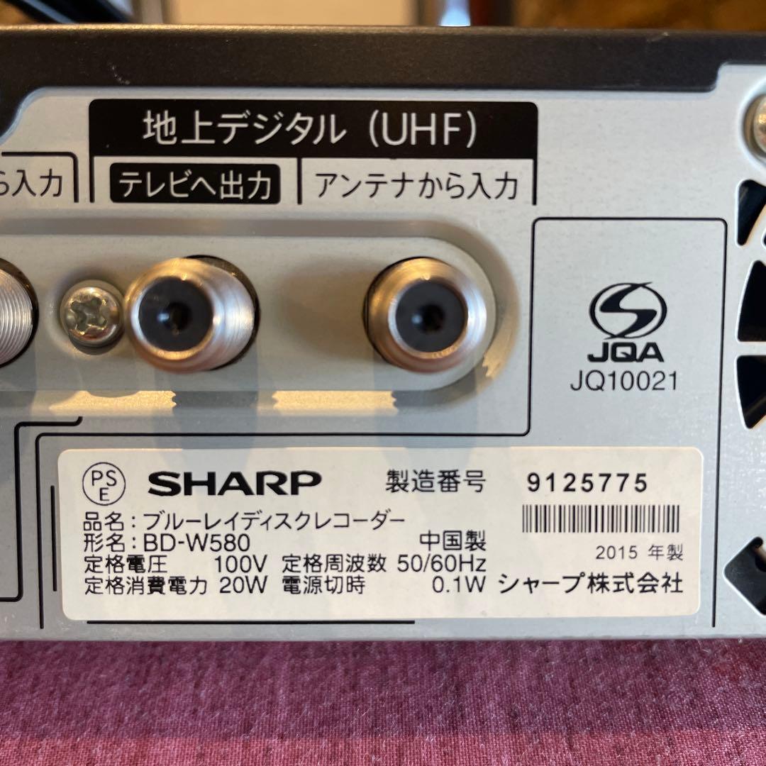 SHARP BD-W580 12倍録 500GB 純正リモ等付フル装備 完動品！