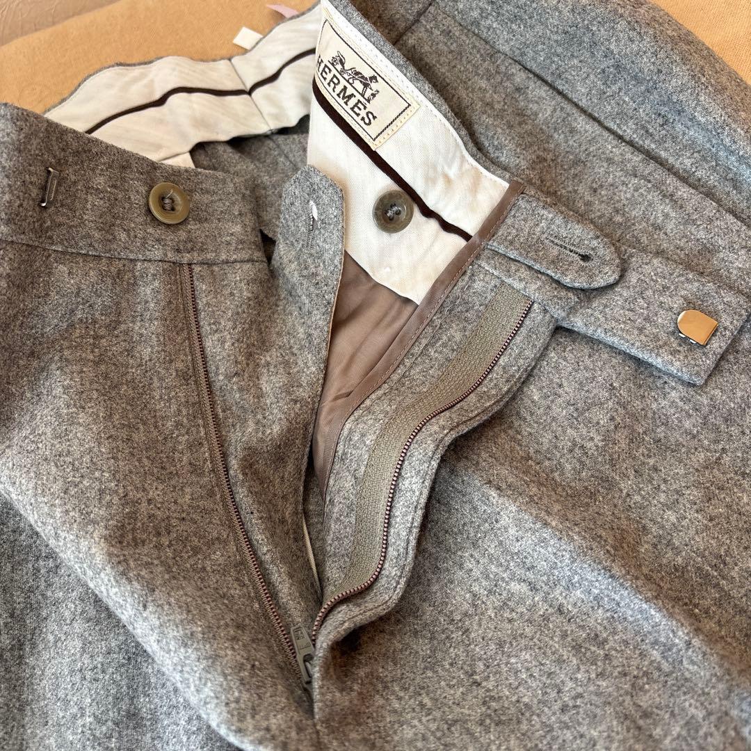 HERMESエルメス　上質なウール100% メンズ　スラックス　イタリア製