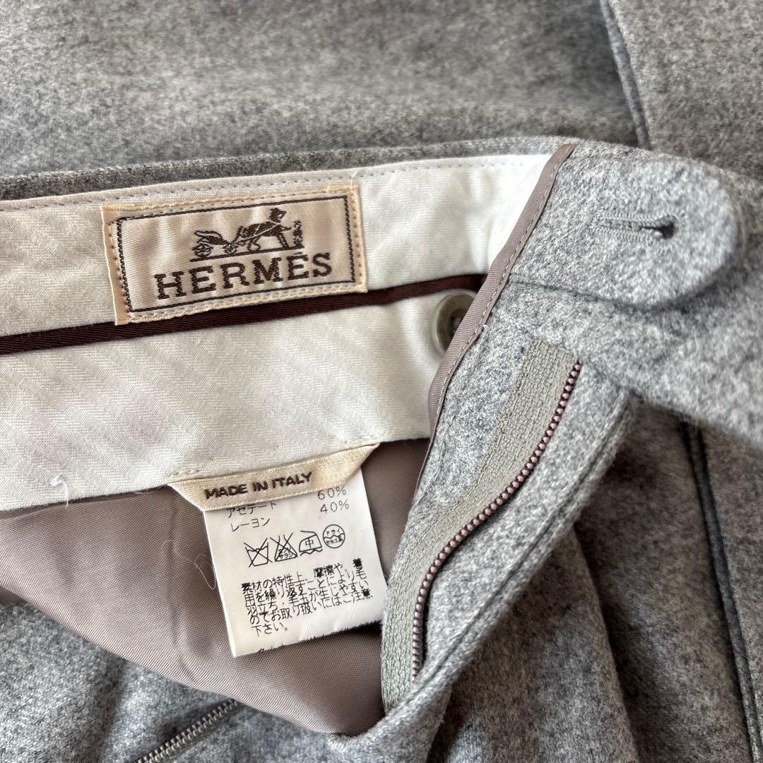 HERMESエルメス　上質なウール100% メンズ　スラックス　イタリア製