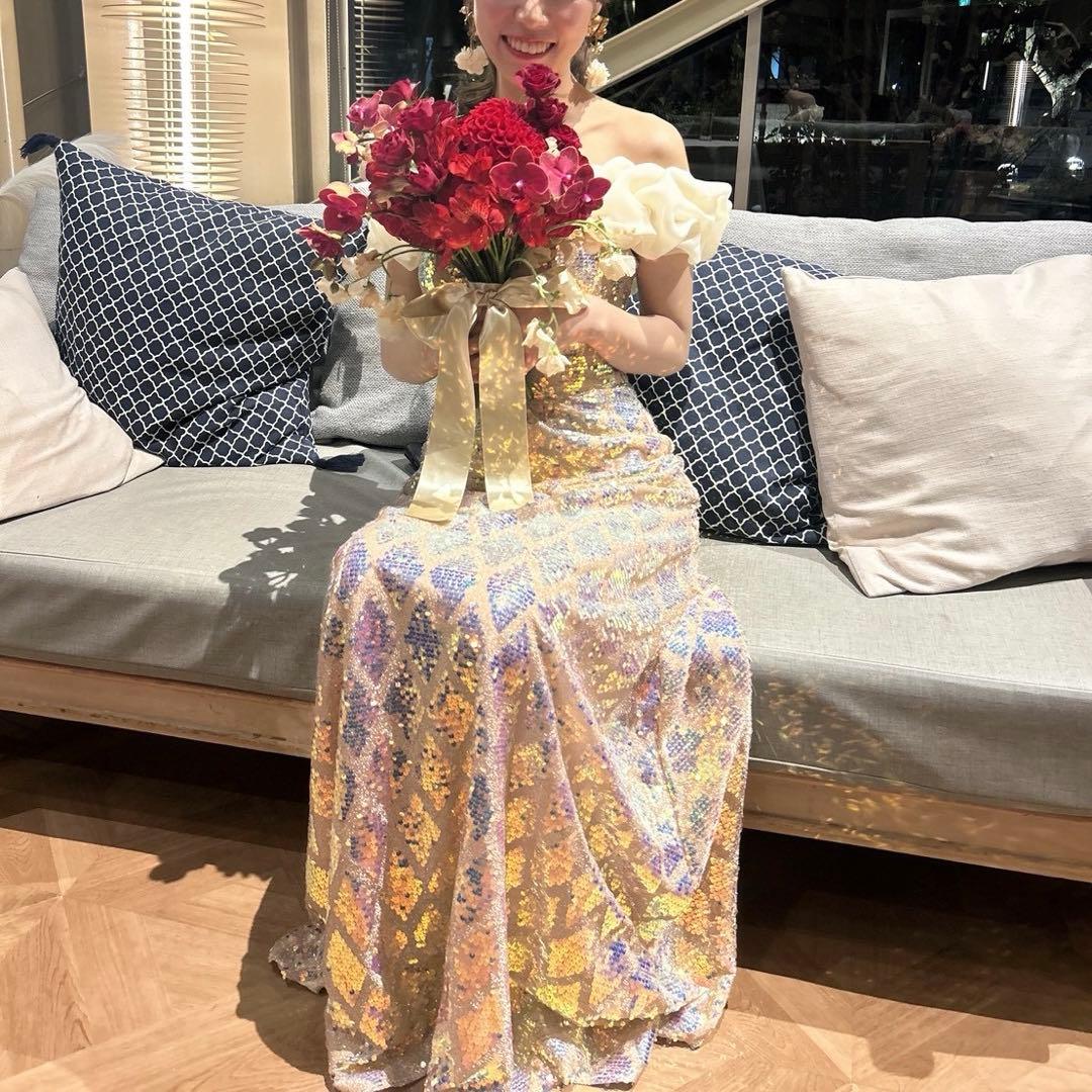 年末年始セール！！スパンコール　ゴールド　ドレス