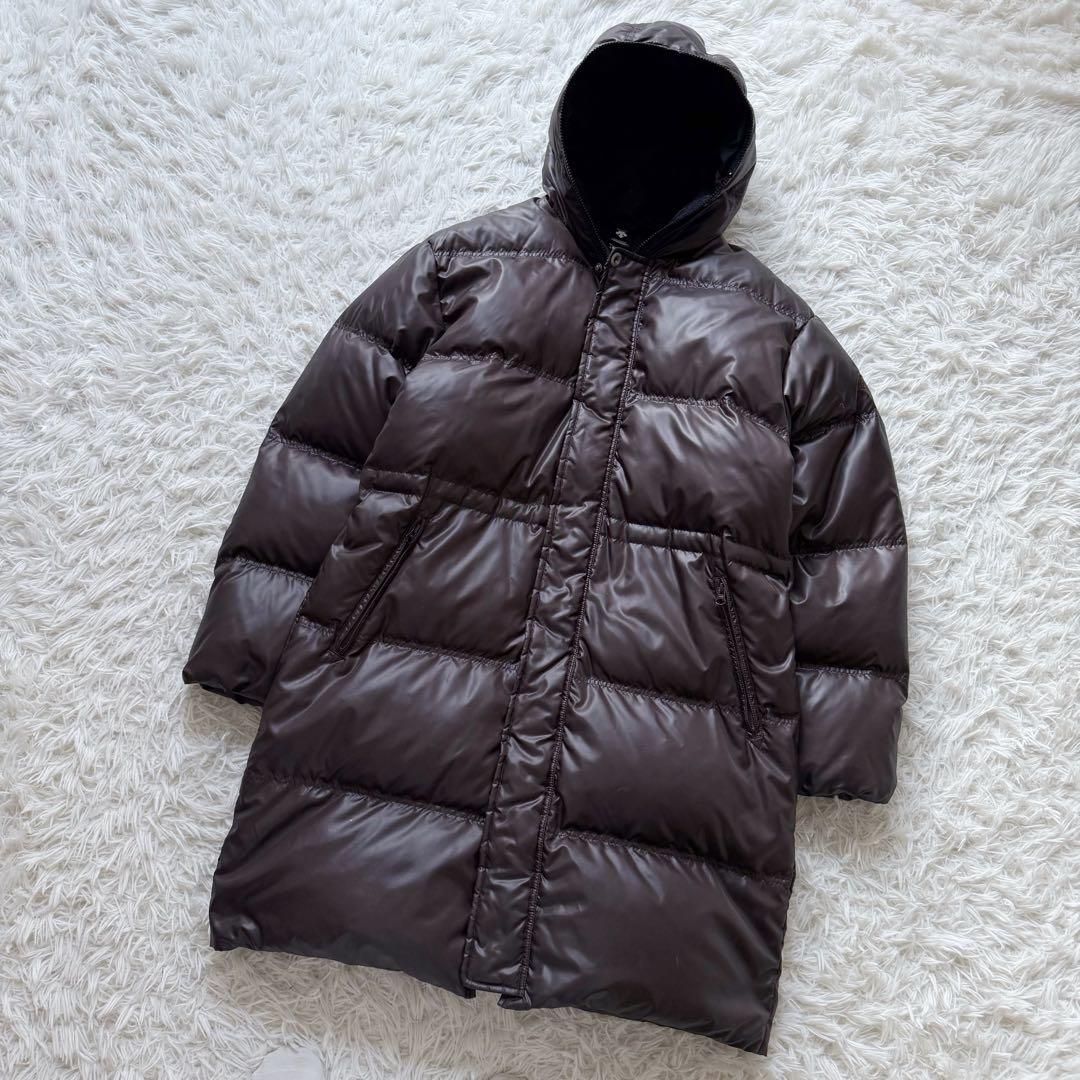 DESCENTE デサント ダウンロングコート ブラウン 光沢 手洗可 L
