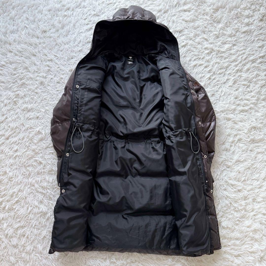 DESCENTE デサント ダウンロングコート ブラウン 光沢 手洗可 L