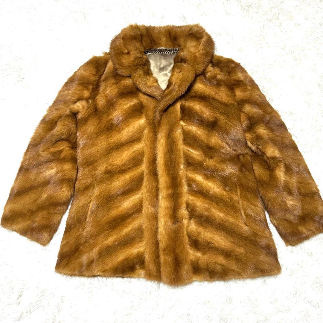 【極美品✨】ミンクファーコート 毛皮 ブラウン サイズL 最高級 極上毛並み