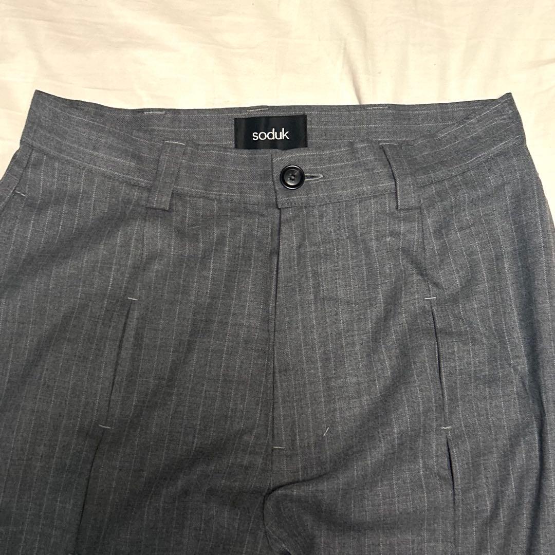 2020f/w soduk タックストライプスラックス