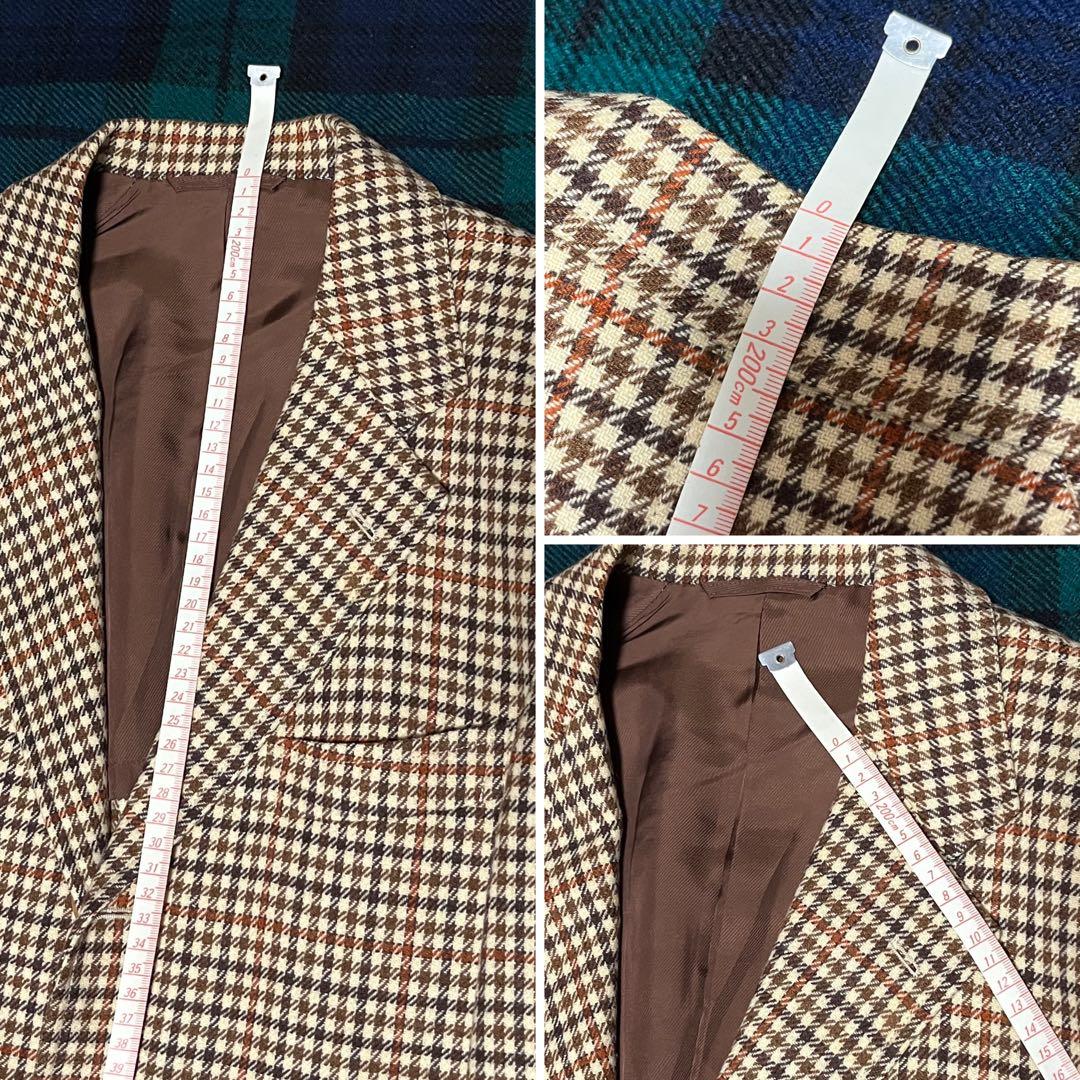 t*o様 48 L BEAMS ウール チェック ブレザー ブラウン / 日本製