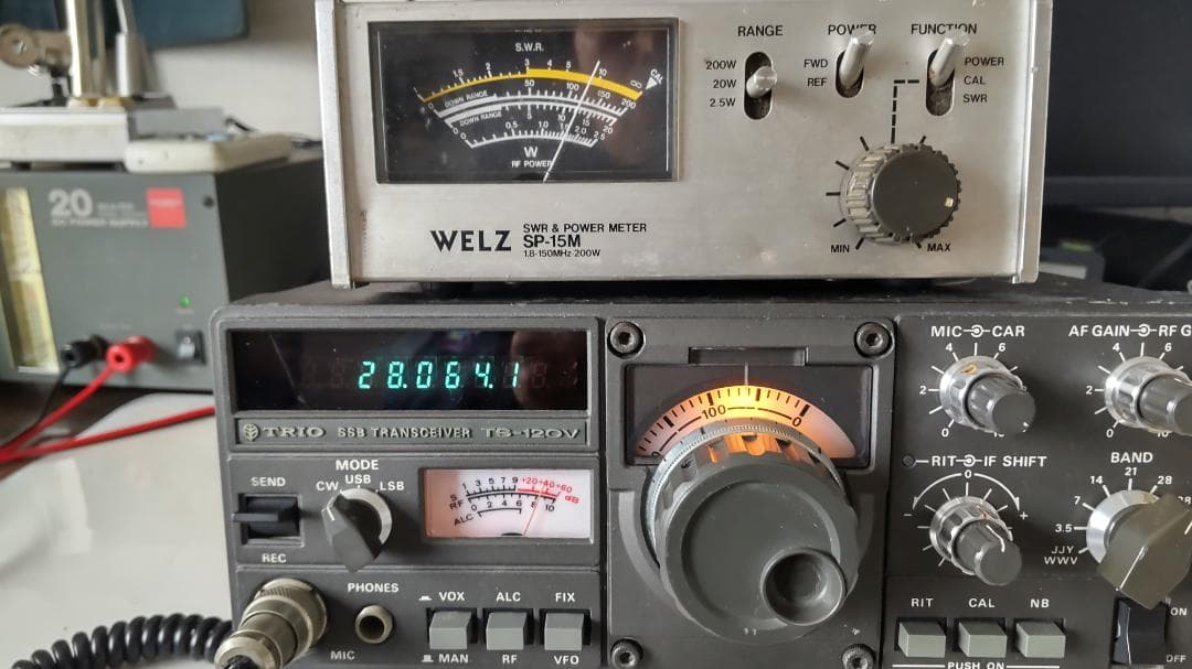 トリオTS-120V HF10W 機の修理品+マイク FT8入門に？