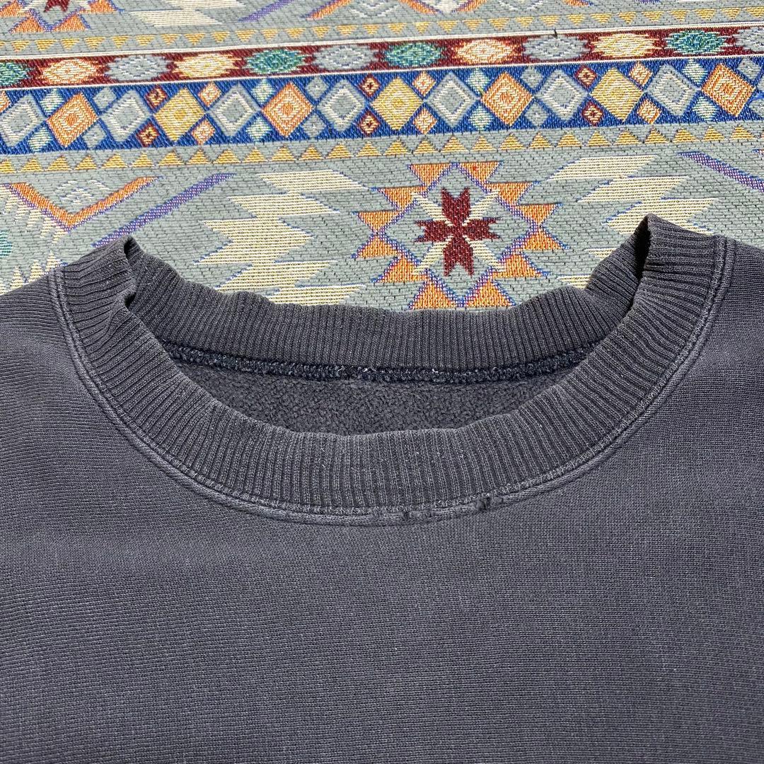 l*0様 ヴィンテージ　スウェット　3段プリント　フェード　炭黒　サイドリブ