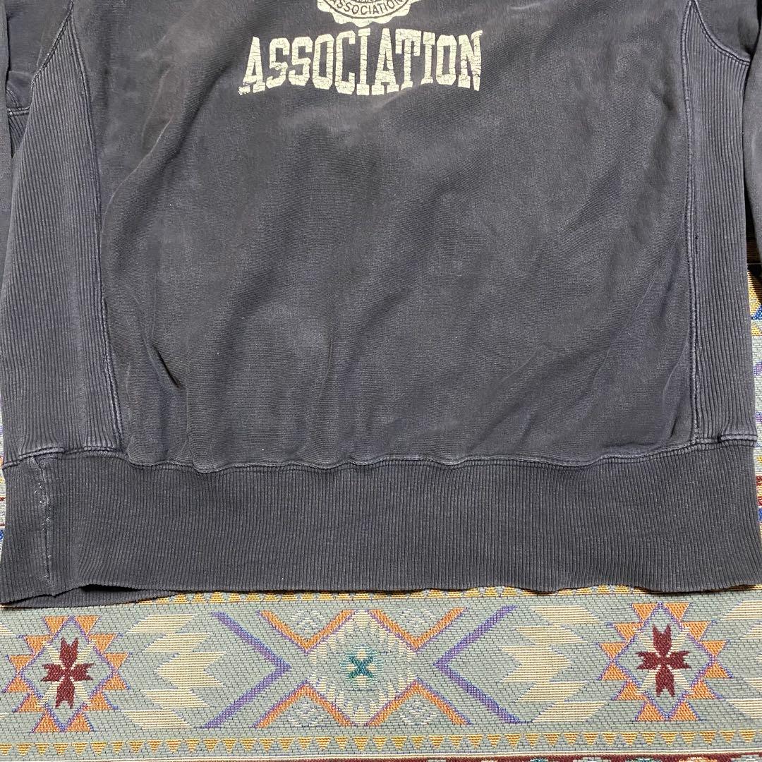 l*0様 ヴィンテージ　スウェット　3段プリント　フェード　炭黒　サイドリブ