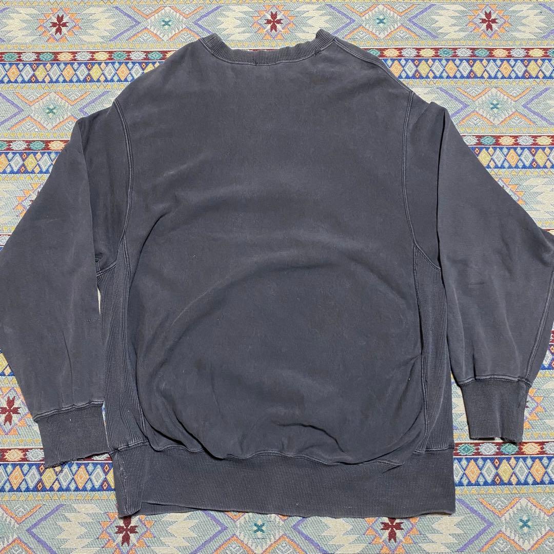 l*0様 ヴィンテージ　スウェット　3段プリント　フェード　炭黒　サイドリブ