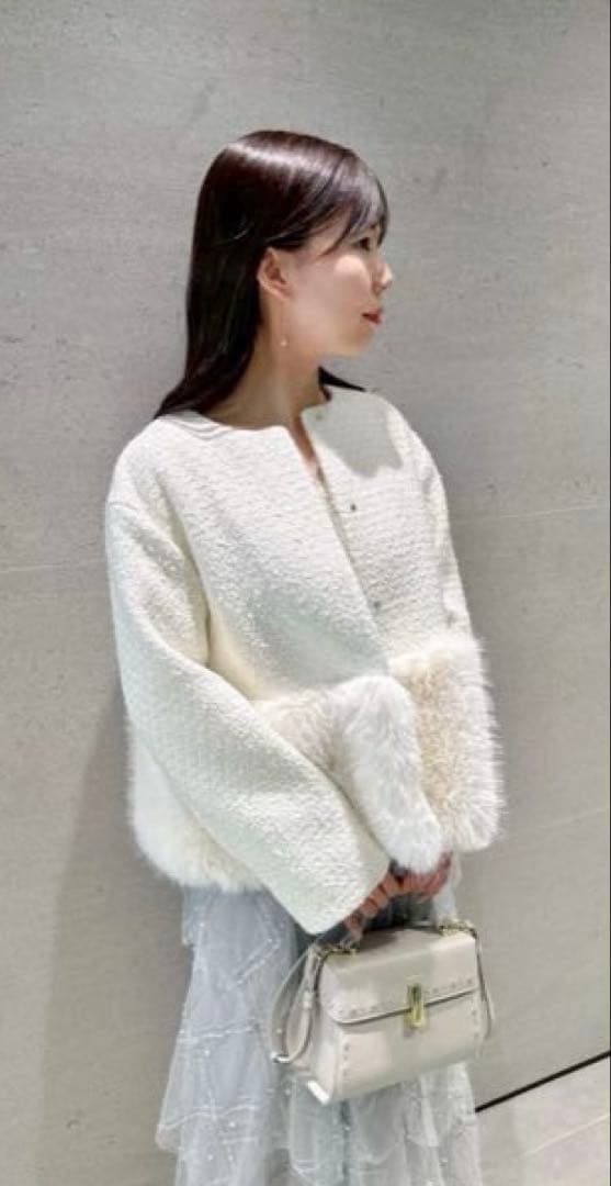 CELFORD ノーカラージャケット ホワイト