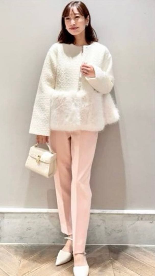 CELFORD ノーカラージャケット ホワイト