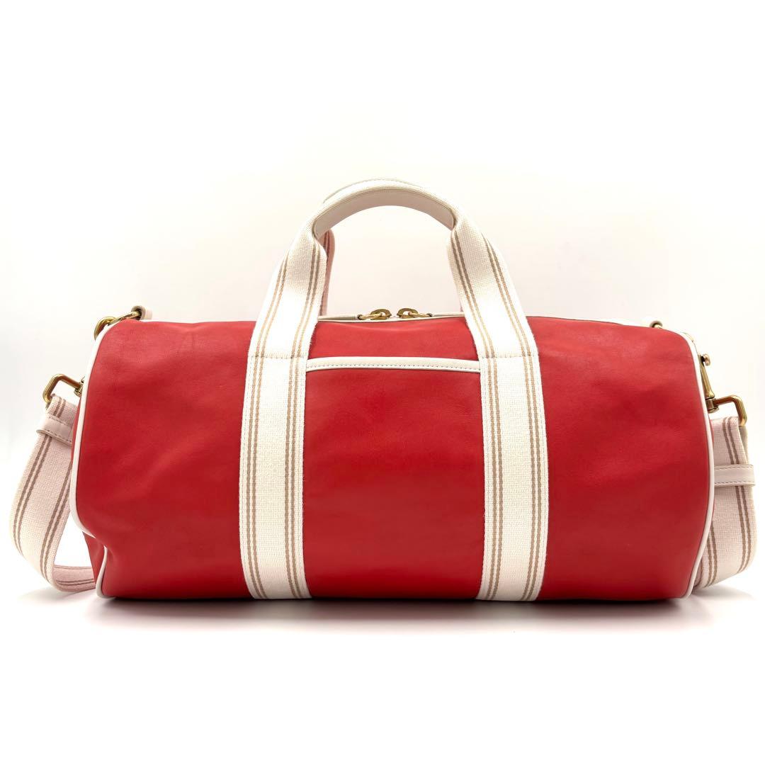 【未使用に近い】コーチ ダッフル ボストンバッグ ターンロック ロゴ レザー