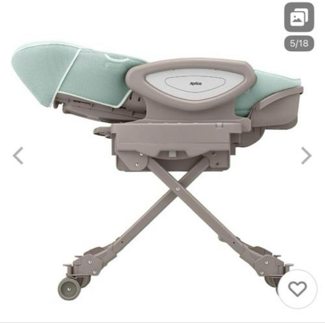 Aprica ハイローベッド＆チェア ユラリズム 電動タイプ　ピスタチオグリーン