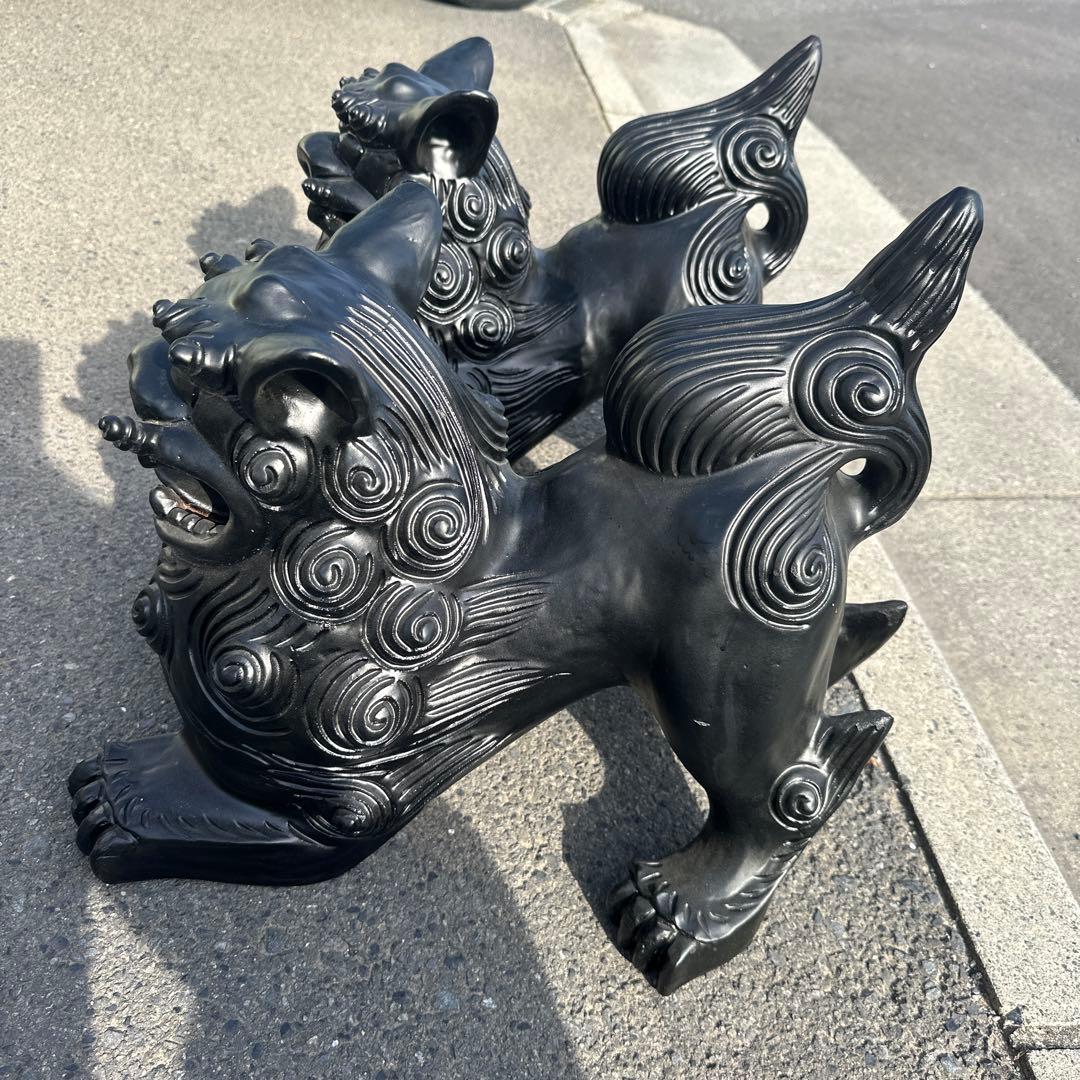 シーサ　シーサー　特大　陶器　大型　沖縄　魔除け　狛犬　置物　縁起物　石敢當